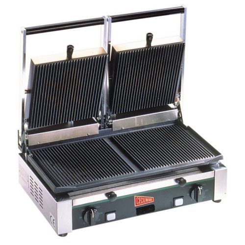 Cecilware Heavy Duty Double Panini Sandwich Grill W/ Flat Surface 240V NSF TSG2F