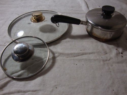 Cooking Pot With Three Assorted Size Lids, EUC