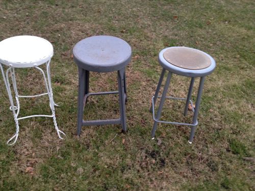 3 Industrial Metal Shop Stools