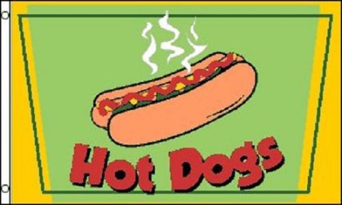 HOT DOGS Flag Restaurant Advertising Banner Food Stand Pennant Dog Tent Sign 3x5