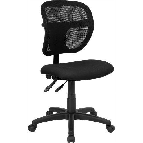 Flash furniture wl-a7671syg-bk-gg mid-back mesh task chair with black fabric sea for sale