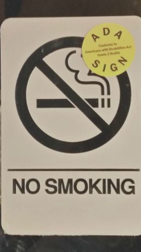 2 No Smoking ADA Sign Grade 2 Braille - NEW - In Original Packaging