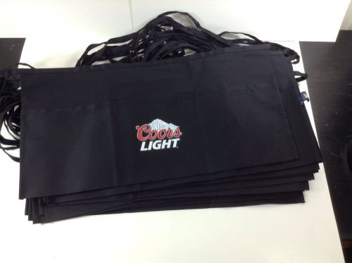 10 COORS LIGHT BEER WAIST APRONS BLACK WAITER WAITRESS SERVER 3 POCKET NEW!!!