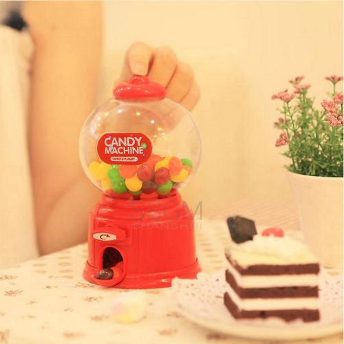 Funny kids candy machine gumball red dispenser money coin bank cute box gift for sale