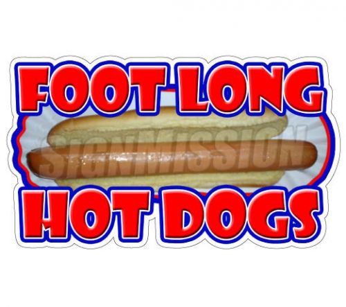 20&#034; foot long hot dogs decal footlong dog sign cart trailer stand sticker for sale