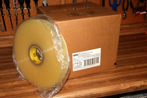 Case of 8 Large 12&#034; rolls real 3M SCOTCH 375 BOX SEALING TAPE ~3000&#039; x 1.41&#034;