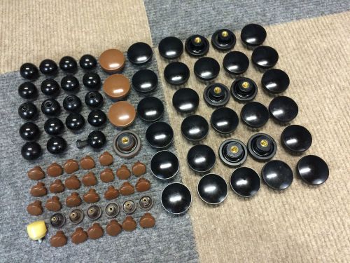 VINTAGE PLASTIC INDUSTRIAL KNOB LOT FAT BLACK 3/8-16 STANDARD+BALL 24+BRN 10-32