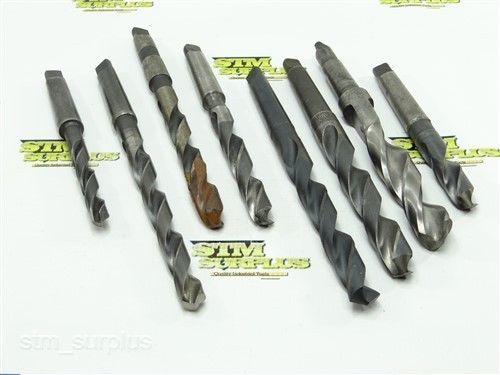 LOT OF 8 HSS 2MT TWIST DRILLS 36/64&#034; TO 15/16&#034; HI-DUTY CHICAGO BUTTERFIELD