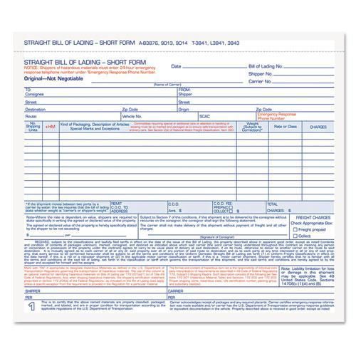 New tops 3841 hazardous material short form, 8 1/2 x 7, three-part carbonless, for sale