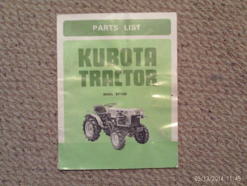 KUBOTA B7100 TRACTOR PARTS MANUAL