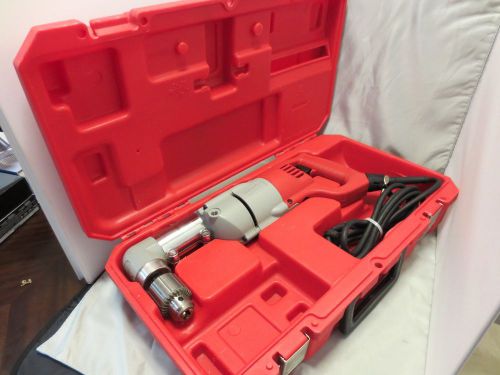 MILWAUKEE 1107-1 CORDED HEAVY DUTY 1/2&#034; RIGHT ANGLE DRILL 120V IN CASE