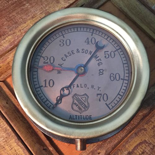 6&#034; ASHCROFT ALTITUDE Gauge, Vintage, Antique, Brass, BUFFALO NY,  Beautiful !!