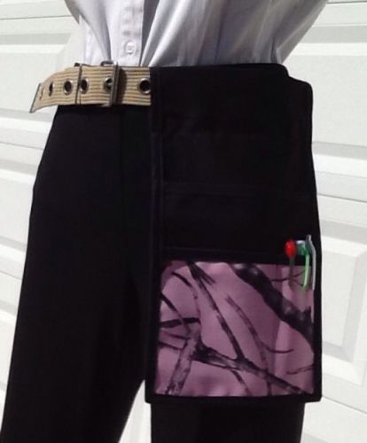 BLACK PINK CAMO 1 POCKET BELT HOLSTER WAITRESS APRON SERVER RESTURANT CAFE