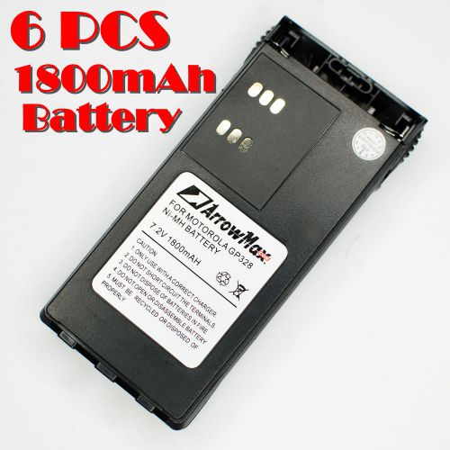 6 x HNN9008/HNN9009 1.8 mAh Battery for Motorola HT750 HT1250 HT-750/1250 GP328