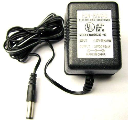 22 volt dc, 65 ma power supply ac adapter d9300-09 for sale