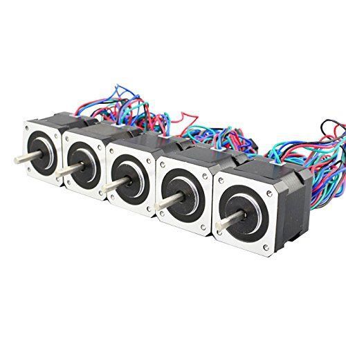 5PCS Nema17 Stepper Motor 2A 64oz.in 40mm Body 4-lead 1m Cable W/ Connector