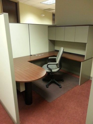 Set of Used Grande Lacasse Office Modular Cubicles; Cabinets included
