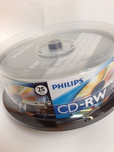100-pk Philips 12x CD-RW Rewritable CD-R Blank Recordable CD Disk CDRW80D12/550