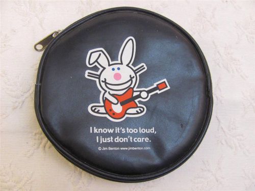 Happy Bunny CD Case I know it&#039;s too loud I just don&#039;t care Black Vinyl Zippered