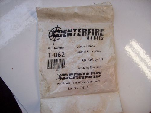 Bernard T-062 .062&#034; Centerfire Mig Contact Tips Pkg=6