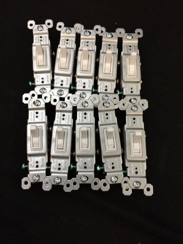 Lot Of 10 Pass &amp; Seymour Single Pole Toggle Switches 660 WG - White - New