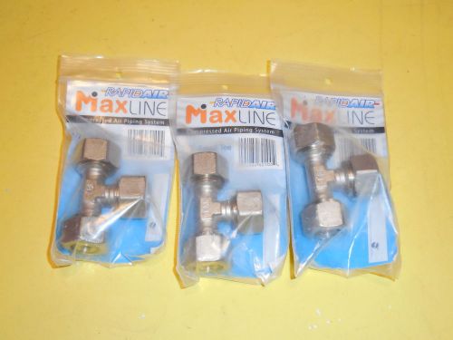 3 NEW M8010 RAPIDAIR MAXLINE COMPRESSED AIR PIPING TUBING 1/2&#034; EQUAL TEE