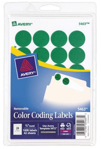 Avery removable multi-use labels color coding green dots, bulk lot 5463 new for sale