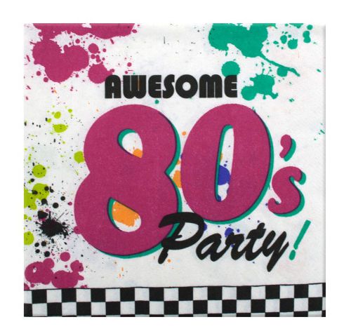 &#034; 80s &#034; Themed Napkins - Set of 24 [ID 3169800]