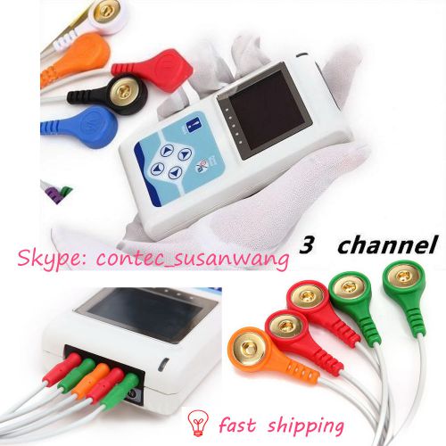 3 Channel ECG HOLTER ECG/EKG Holter System,24 hours recording monitor,TLC9803