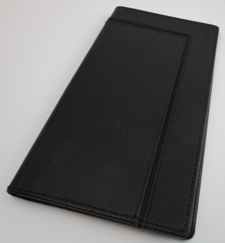 Black guest check holder waiter card cash bar restaurant server leather swing for sale