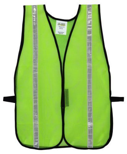 Cordova V111W Mesh Vest 1-Inch Reflective Tape  Velcro Closure  Lime  Large