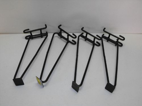 4x Slot Board Hook Hooks Slat Wall Merchandise Holder Metal Steel Black Peg 10&#034;