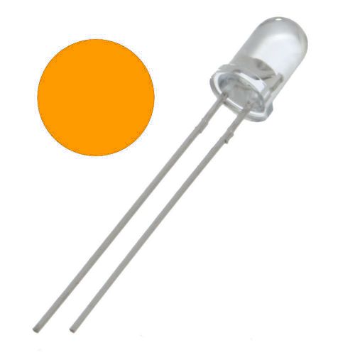 LED 5-Pack Orange/Amber 5mm Clear Lens Round Long 2.5V 20mA 5x (5pcs)