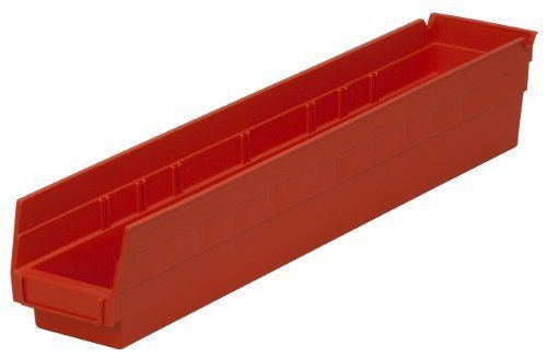 Shelf Bin, 23 5/8&#034;L x 4&#034;H x 4 1/8&#034;W, Red