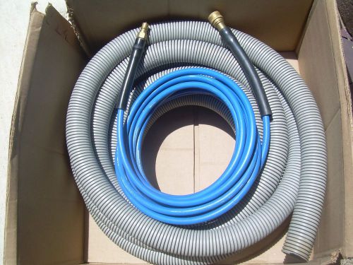 25ft Carpet Cleaning Vacuum Solution Hose w QD and 3 Velcro Straps