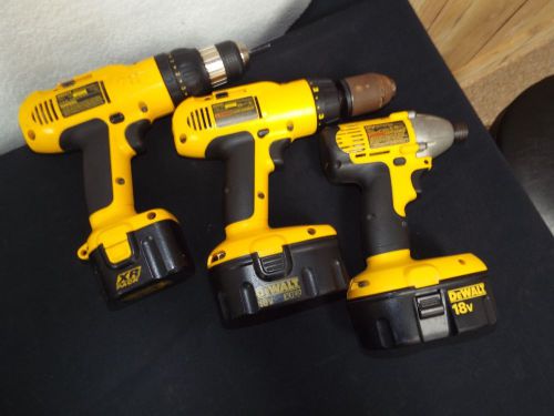 DeWalt DW997 18V XRP 1/2&#034; Cordless hammer Drill/Driver &amp; DW056 Impact NO RESERVE