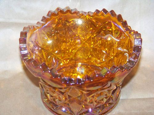 CARNIVAL GLASS  BOWL, ORANGEISH /AMBER ( VERY NICE )