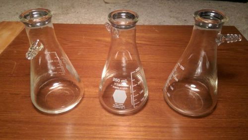 Lot of 3 kimax kimble 250ml filter flasks no. 27060 for sale