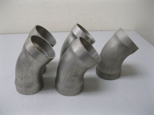 Lot (5) 2-1/2&#034; Butt Weld Stainless Steel 45° Elbow NEW D4 (1604)