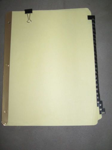 File Binder Tabbed Dividers Inserts Alphabet