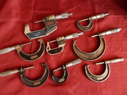 Starrett/Mitutoyo/Craftsman --- Micrometer Set 0-3&#034; Inch  ---Set Of 8 Mics