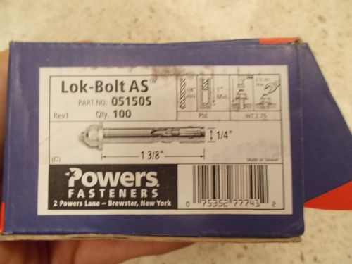 Powers 05150s lok bolt as 1-3/4 1/4  (box of 100) for sale