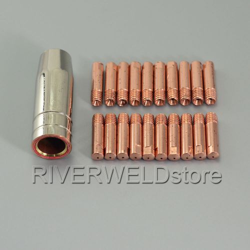 Mb 15 ak mig mag welding torch contact tip 140.0059 m6 gas nozzle 145.0075 21pk for sale