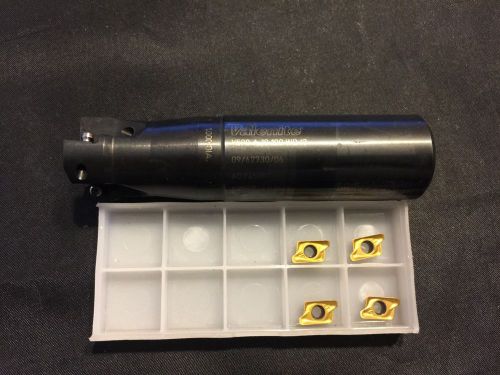 1&#034; V590 A 10 100 WD17 Valenite Milling Cutter w/ 4 Carbide Inserts