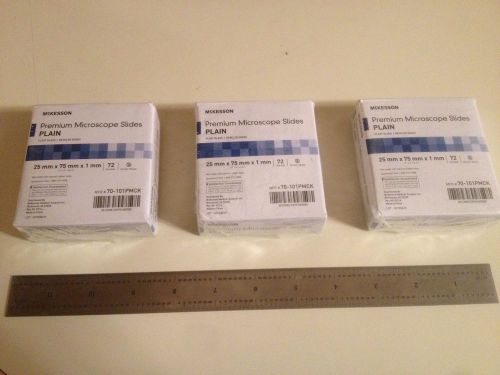 McKesson PREMIUM MICROSCOPE SLIDES Plain 70-101PMCK 3&#039;&#039; X 1&#039;&#039; X 1mm  3 PACKS