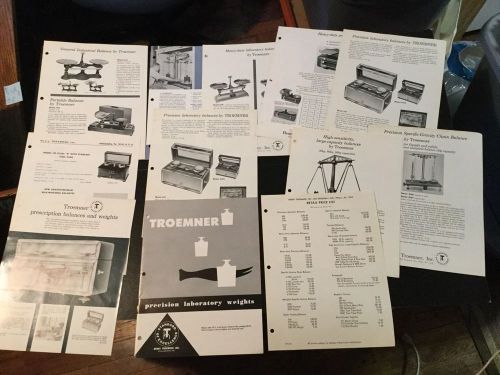 VINTAGE TROEMNER PRECISION LABORATORY BRASS WEIGHTS BALANCE SCALES CATALOG RARE