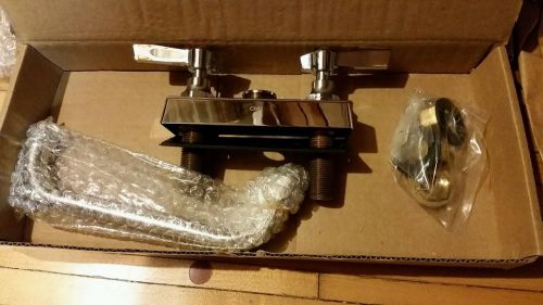 Component Hardware Group Deck Mount Chrome Lavatory Faucet 4&#034; Center Gooseneck