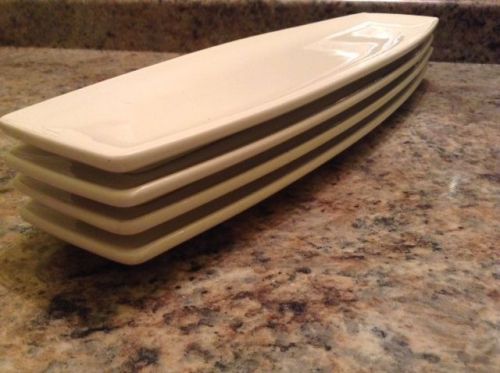 Steelite 9001C085 Neo White 14&#034; x 4&#034; Rectangular Platter  Set of 4