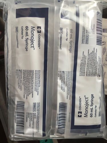 20/Monoject Catheter Tip 60cc Syringes, No Needles, Sealed New Covidien Plunger