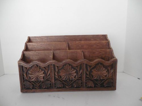 Faux wood desk organizer